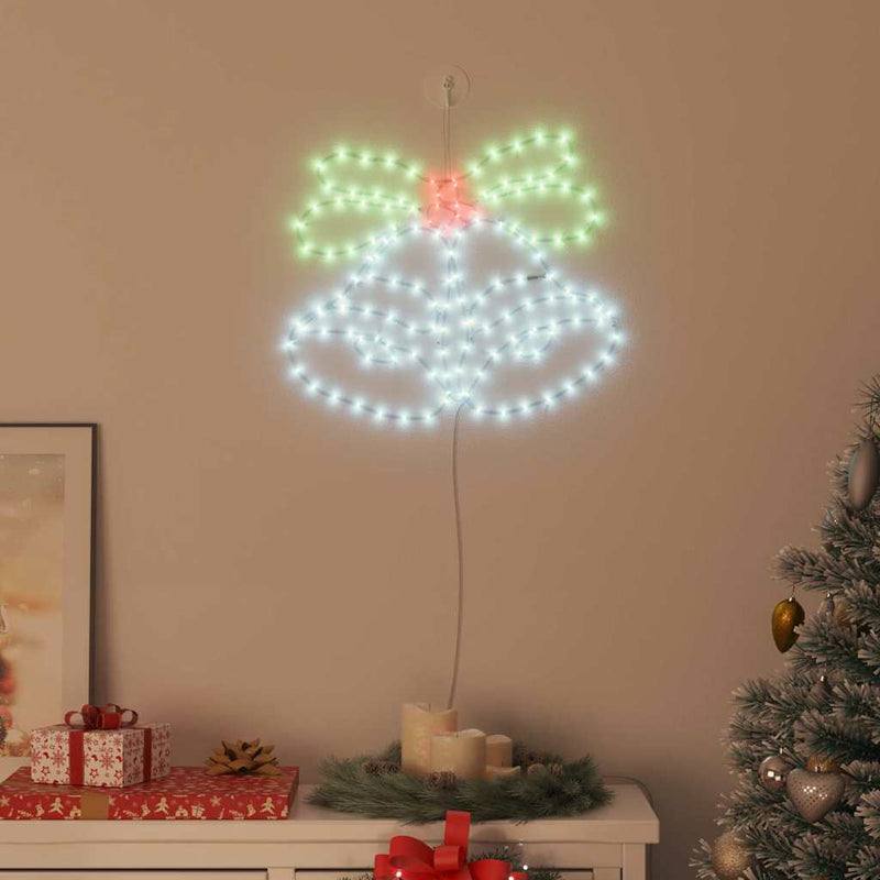 Clopoțel de Crăciun 144 LED-uri Multicolour 57 x 47,5 cm PVC
