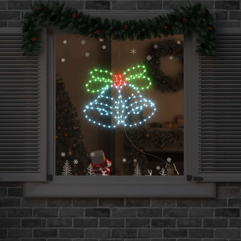 Clopoțel de Crăciun 144 LED-uri Multicolour 57 x 47,5 cm PVC