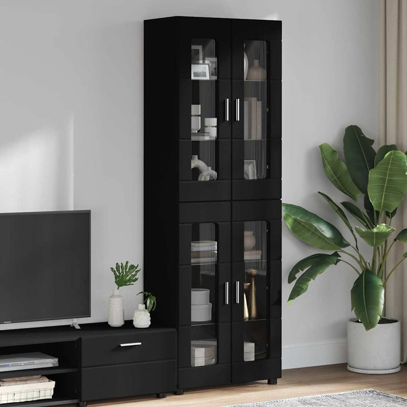 Bufet FLORIN 60 x 35 x 182 cm Negru Lemn prelucrat