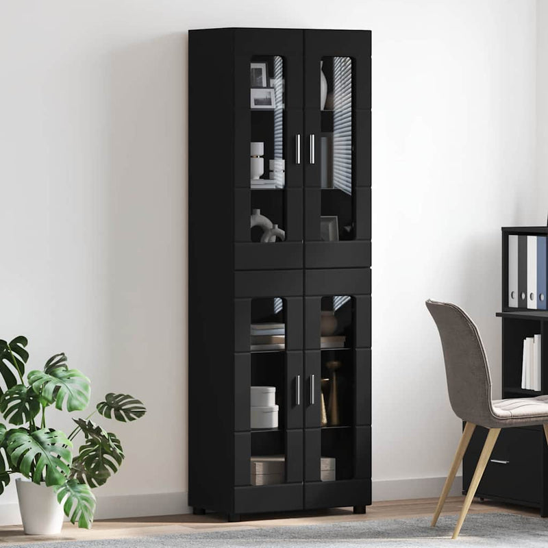 Bufet FLORIN 60 x 35 x 182 cm Negru Lemn prelucrat