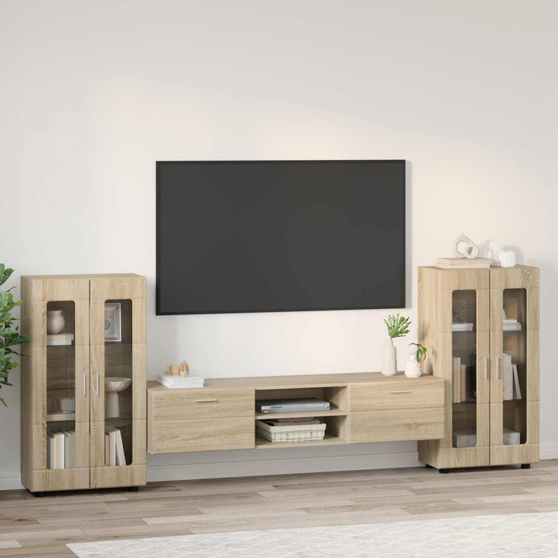 Set comodă TV FLORIN 3 buc. Stejar Sonoma Lemn prelucrat