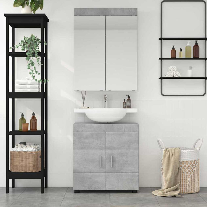 Set de mobilier pentru baie TULUM 2 buc. Gri din beton