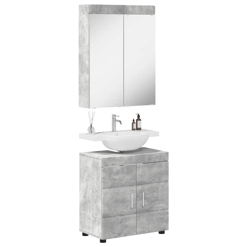 Set de mobilier pentru baie TULUM 2 buc. Gri din beton