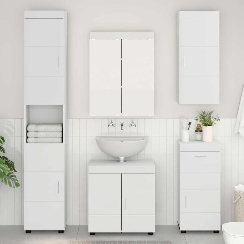 Set de mobilier pentru baie TULUM 5 buc. Alb 60 x 34 x 63 cm