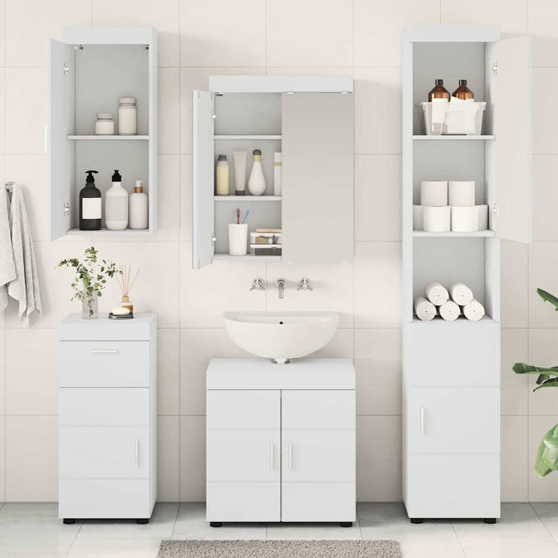 Set de mobilier pentru baie TULUM 5 buc. Alb 60 x 34 x 63 cm