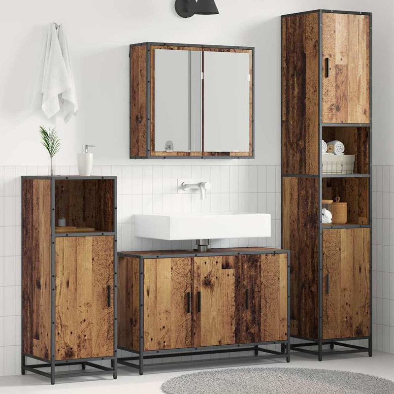 Set de mobilier pentru baie 3 buc. Lemn Vechi Lemn prelucrat