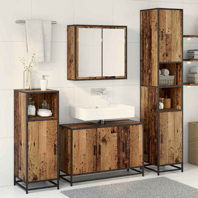 Set de mobilier pentru baie 3 buc. Lemn Vechi Lemn prelucrat