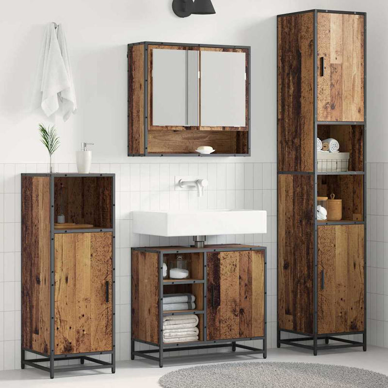Set de mobilier pentru baie 3 buc. Lemn Vechi
