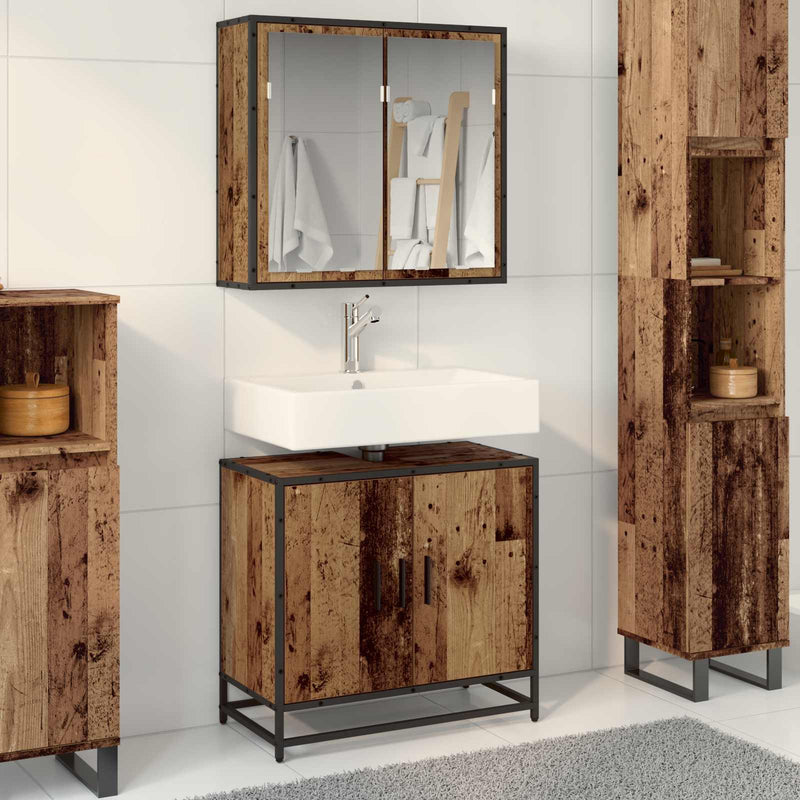 Set de mobilier pentru baie 2 buc. Lemn Vechi Lemn prelucrat