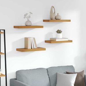 Raft de perete 4 buc. Maro 50 x 23,5 x 3,8 cm Lemn prelucrat