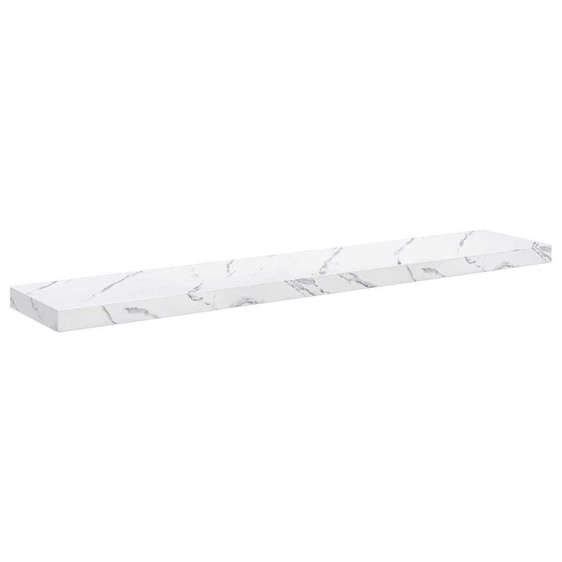 Raft de perete 2 buc. Marmură albă 120 x 23,5 x 3,8 cm