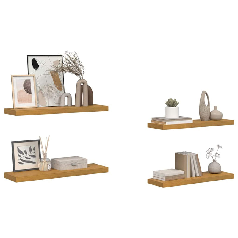Raft de perete 4 buc. Bej 90 x 23,5 x 3,8 cm Lemn prelucrat