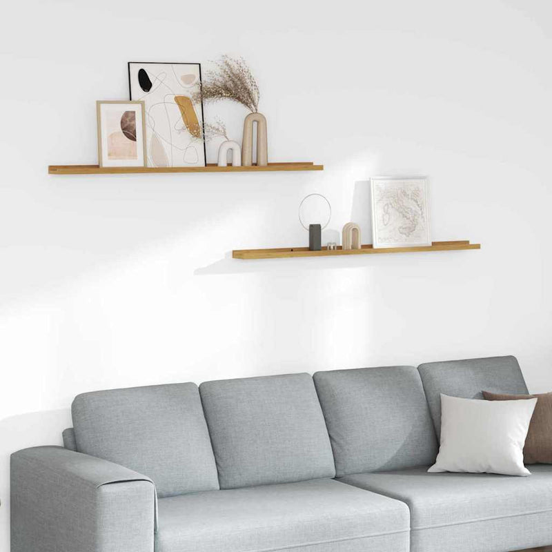 Raft de perete 2 buc. Bej 115 x 9 x 3 cm Lemn prelucrat