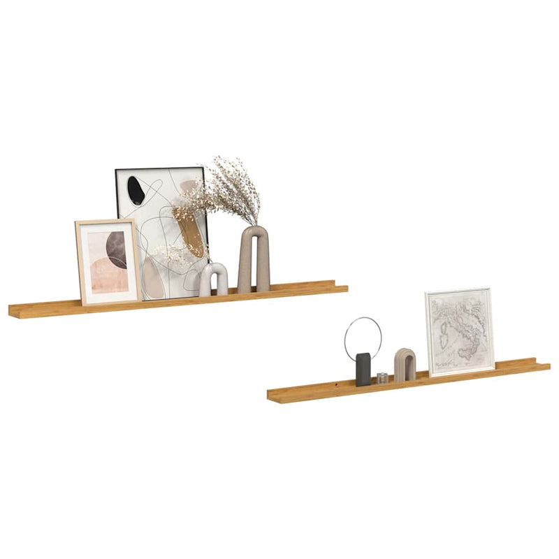 Raft de perete 2 buc. Bej 115 x 9 x 3 cm Lemn prelucrat