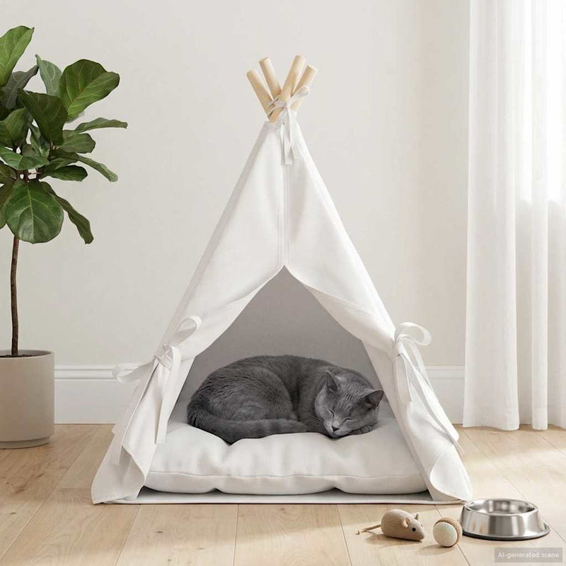 Încape pentru animale de companie cu pernă Alb 50 x 50 x 60 cm