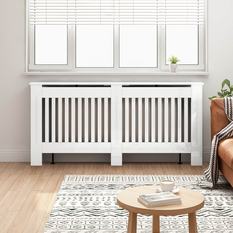 Capac pentru radiator Alb foarte lucios 172 x 19 x 81,5 cm