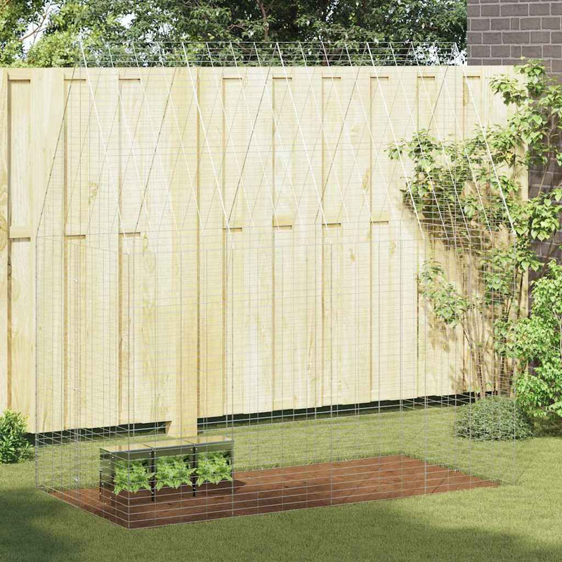 Custodie pentru iepuri Argintiu 200 x 100 x 210 cm