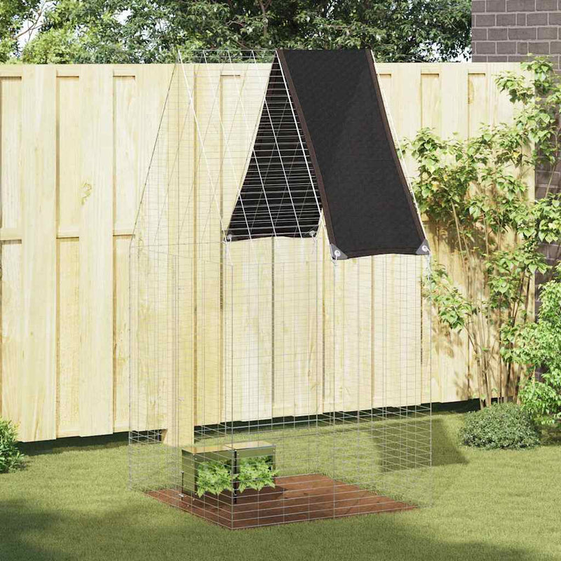 Custodie pentru iepuri Argintiu 100 x 100 x 210 cm
