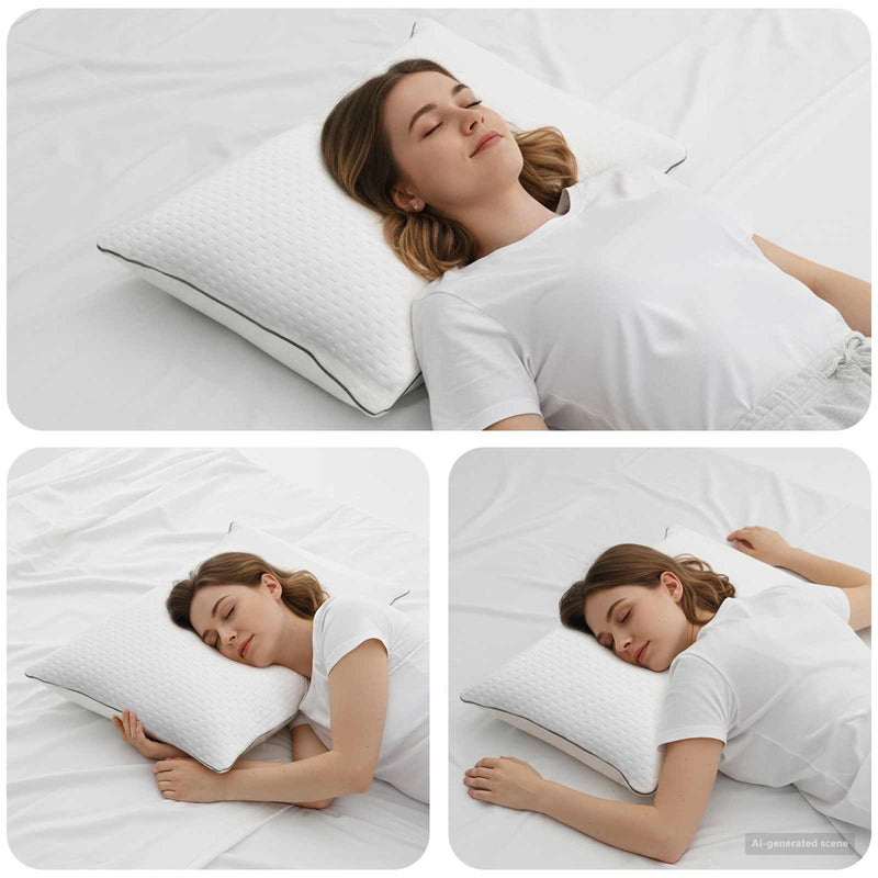 Perna de dormit Shread Alb 70 x 50 x 18 cm Spumă cu Memorie