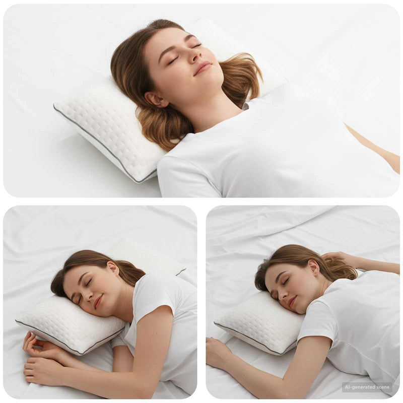 Perna de dormit Shread Alb 50 x 30 x 11 cm Spumă cu Memorie