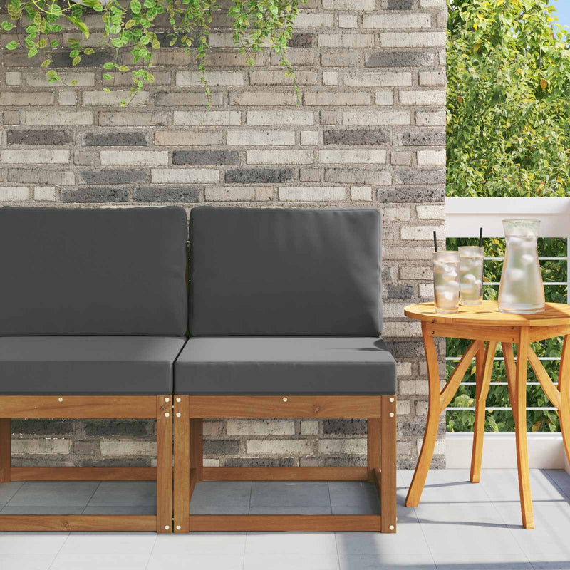 Canapea Medie pentru Exterior Lemn Solid de Acacia natural