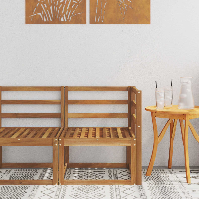 Sofa Colțar pentru Exterior Lemn Solid de Acacia natural