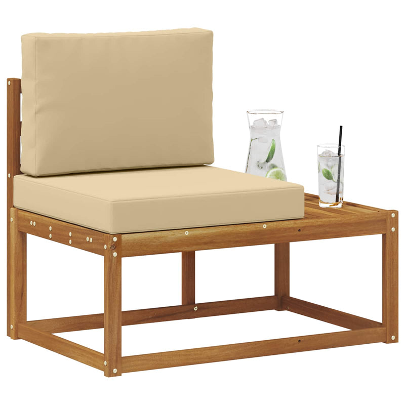 Canapea de exterior cu pernă natural 91 x 63 x 73 cm