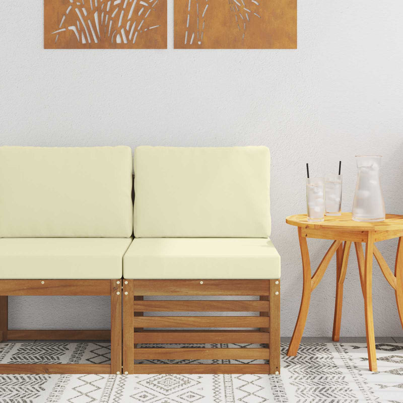 Canapea Medie pentru Exterior Lemn Solid de Acacia natural