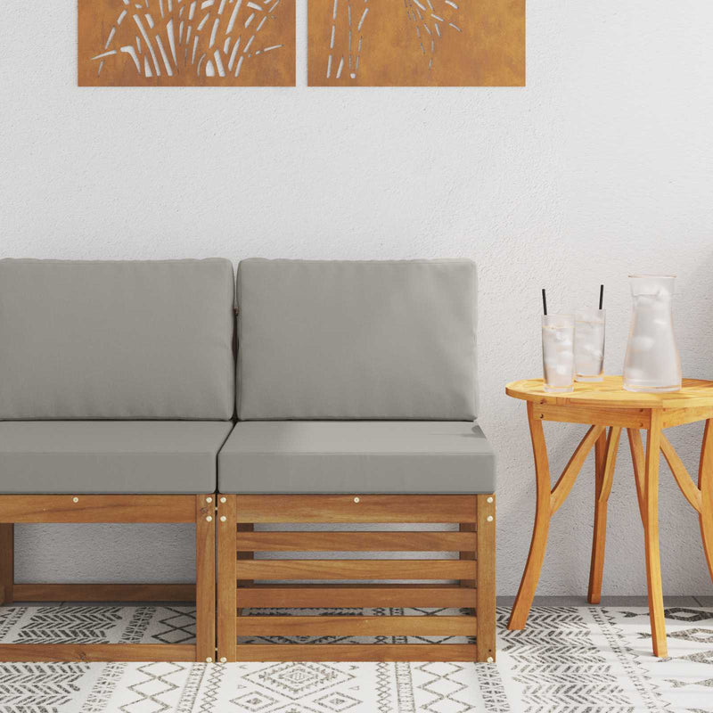 Canapea Medie pentru Exterior Lemn Solid de Acacia natural