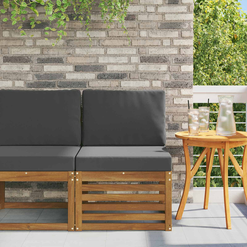 Canapea Medie pentru Exterior Lemn Solid de Acacia natural