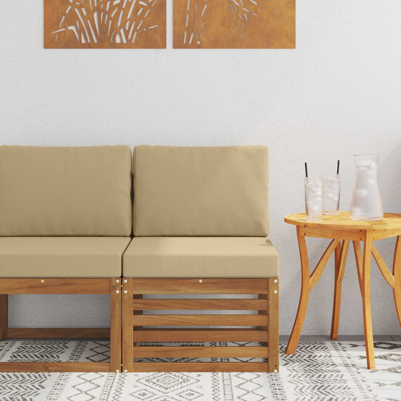 Canapea Medie pentru Exterior Lemn Solid de Acacia natural