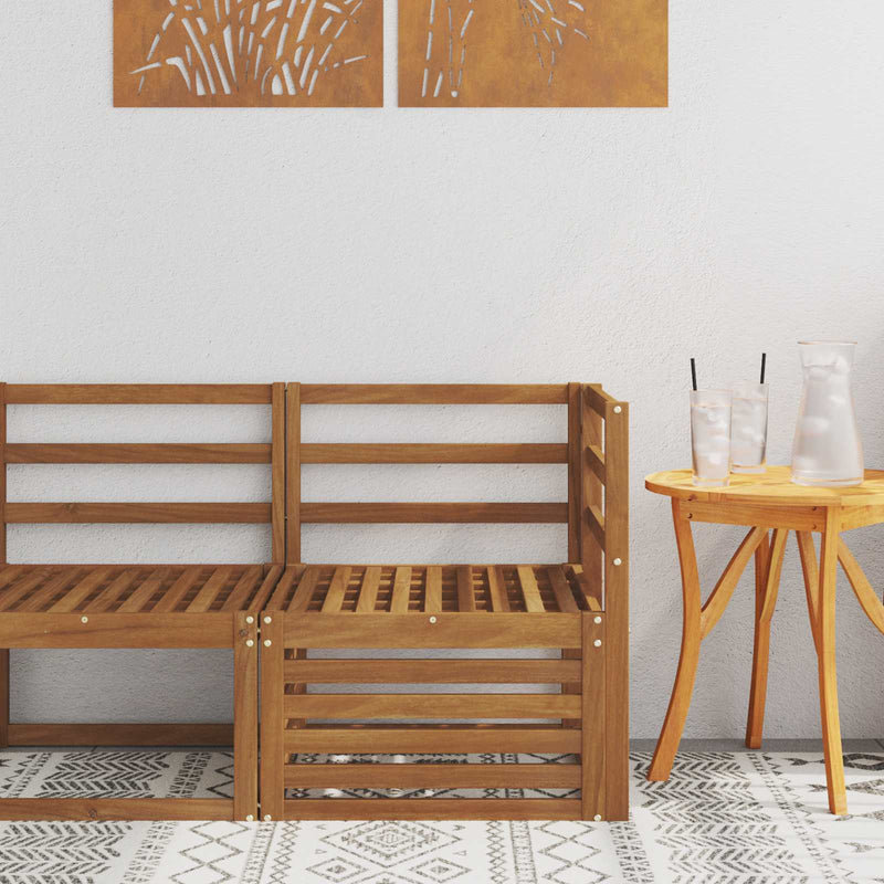 Sofa Colțar pentru Exterior Lemn Solid de Acacia natural