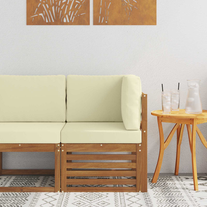 Sofa Colțar pentru Exterior Lemn Solid de Acacia natural