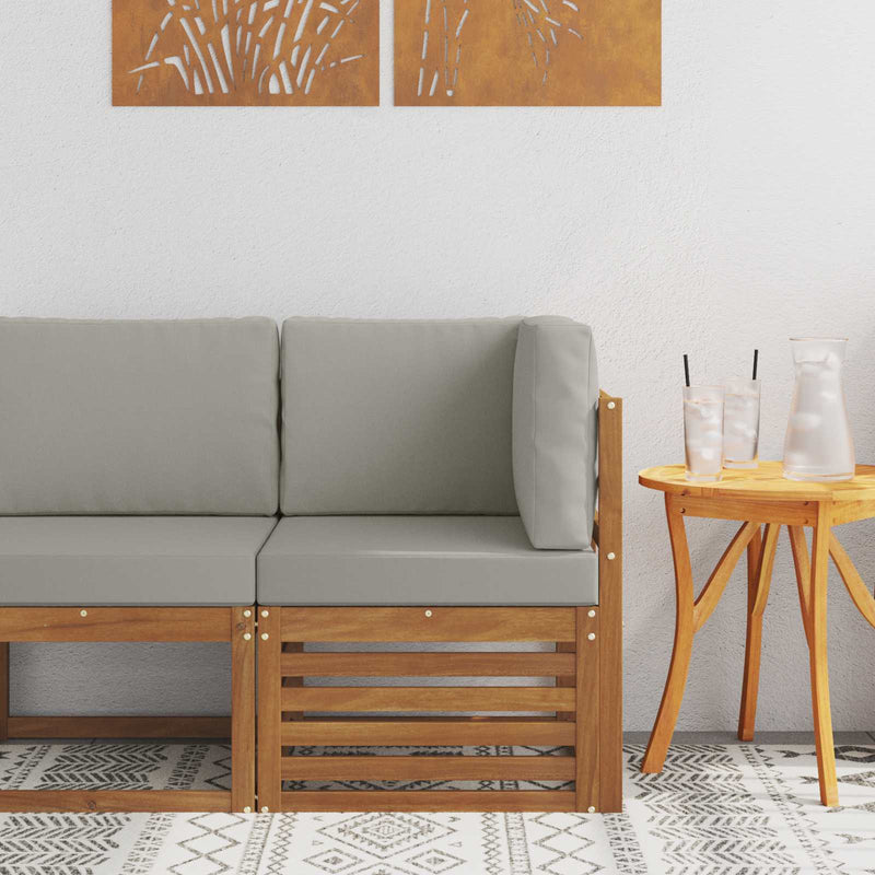 Sofa Colțar pentru Exterior Lemn Solid de Acacia natural