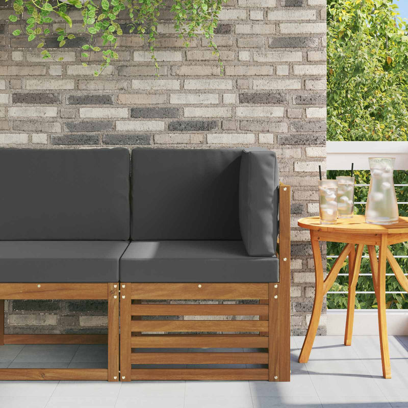 Sofa Colțar pentru Exterior Lemn Solid de Acacia natural
