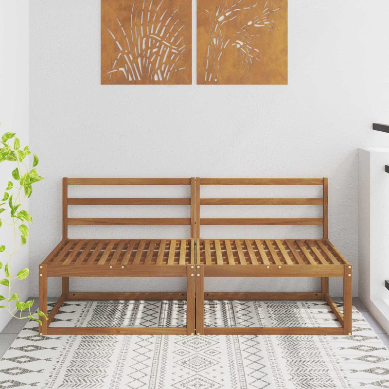 2 Bucată Canapea Medie pentru Exterior natural 158 x 83 x 73 cm