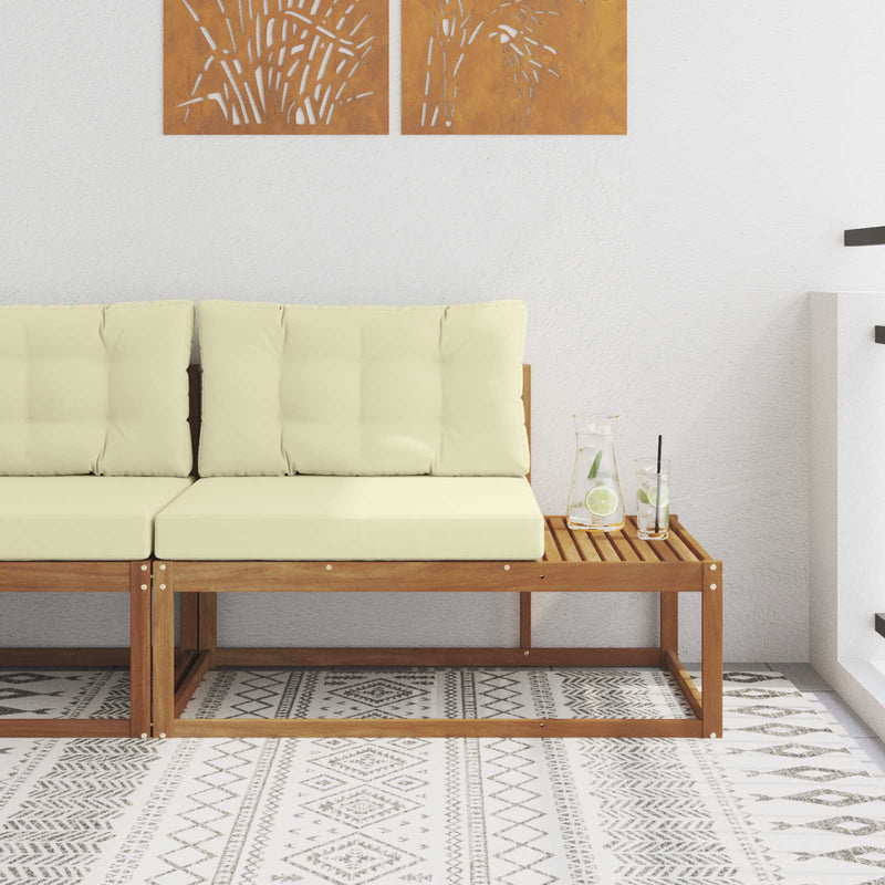 Canapea de exterior cu braț final natural 115 x 83 x 73 cm