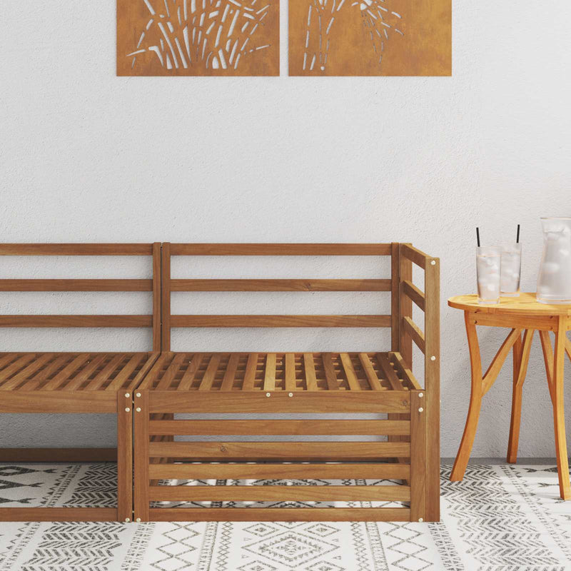 Canapea de colț pentru exterior Lemn Solid de Acacia natural