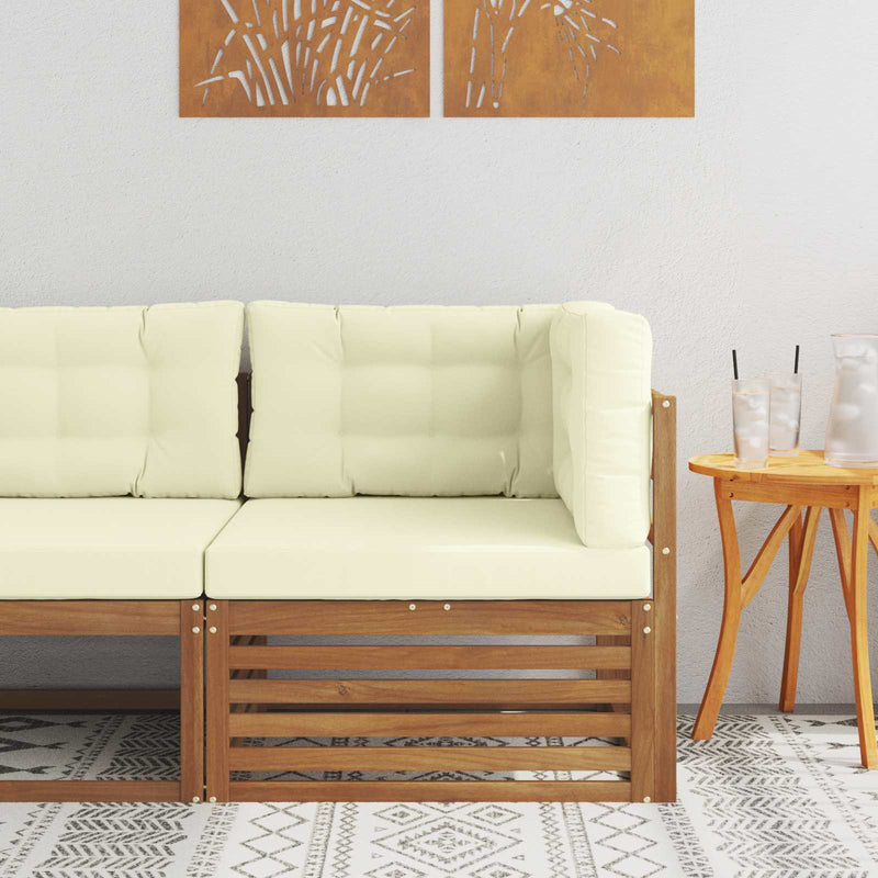Canapea de colț pentru exterior Lemn Solid de Acacia natural