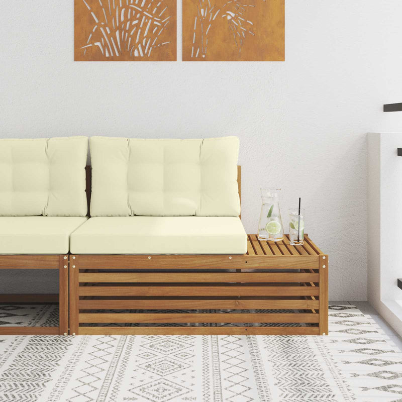 Canapea de exterior cu braț final natural 115 x 83 x 73 cm