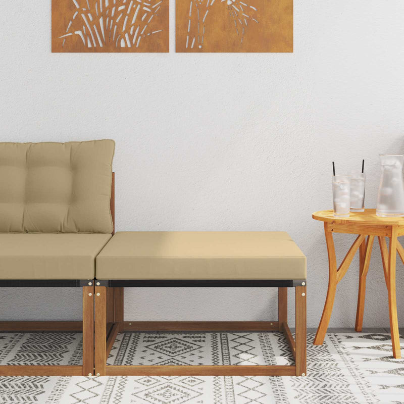 Hocker de Exterior Lemn Solid de Acacia natural