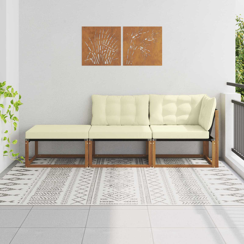 3 buc. Unități de sofa sectional de exterior natural