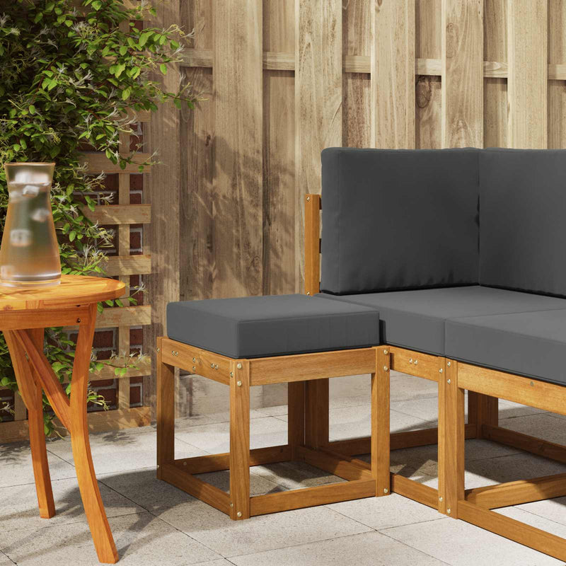 Bancă de taburet Lemn Solid de Acacia Natural și Antracit