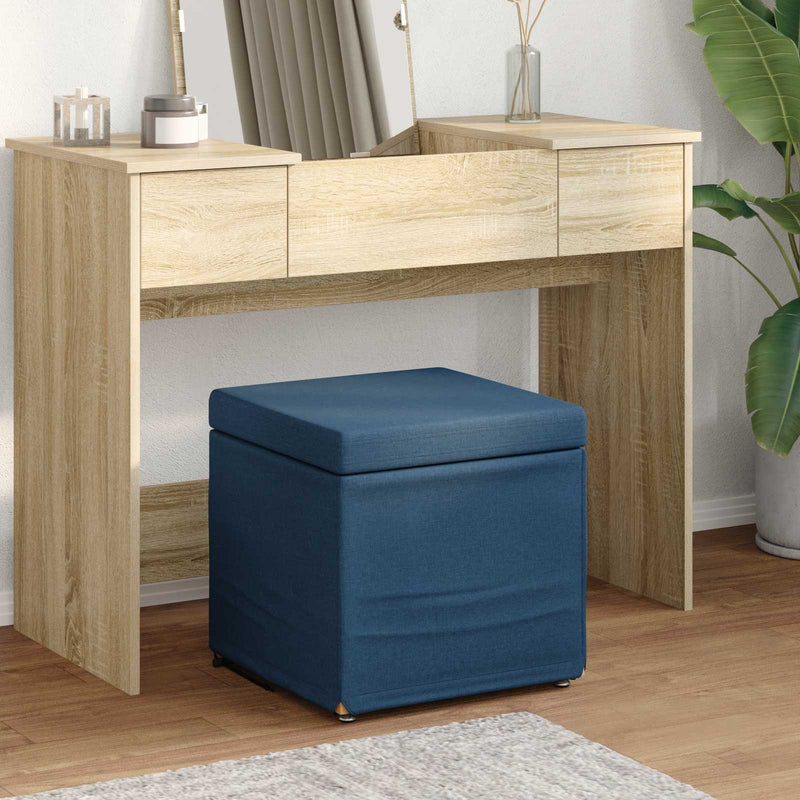 Taburet albastru 41 x 41 x 40 cm Stofă și lemn prelucrat
