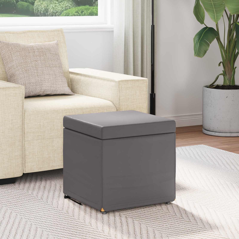 Taburet Gri 41 x 41 x 40 cm Piele ecologică și lemn stratificat