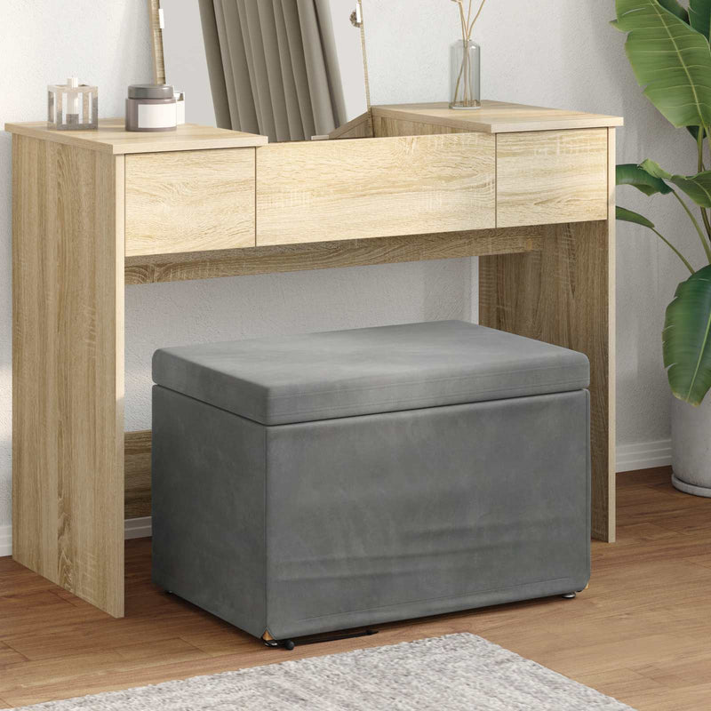 Taburet Gri închis 61 x 41 x 40 cm Catifea și lemn stratificat