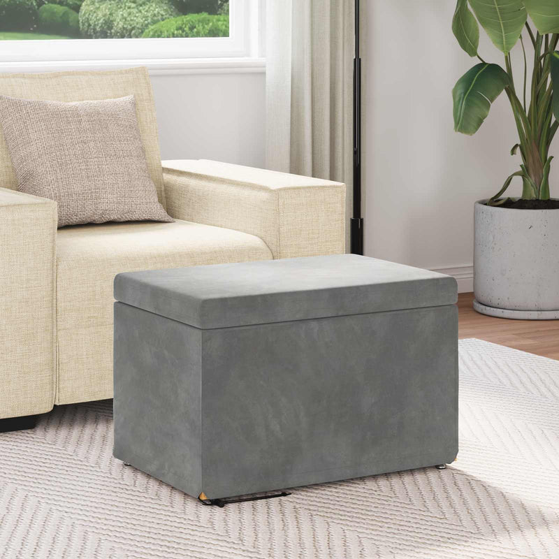 Taburet Gri închis 61 x 41 x 40 cm Catifea și lemn stratificat