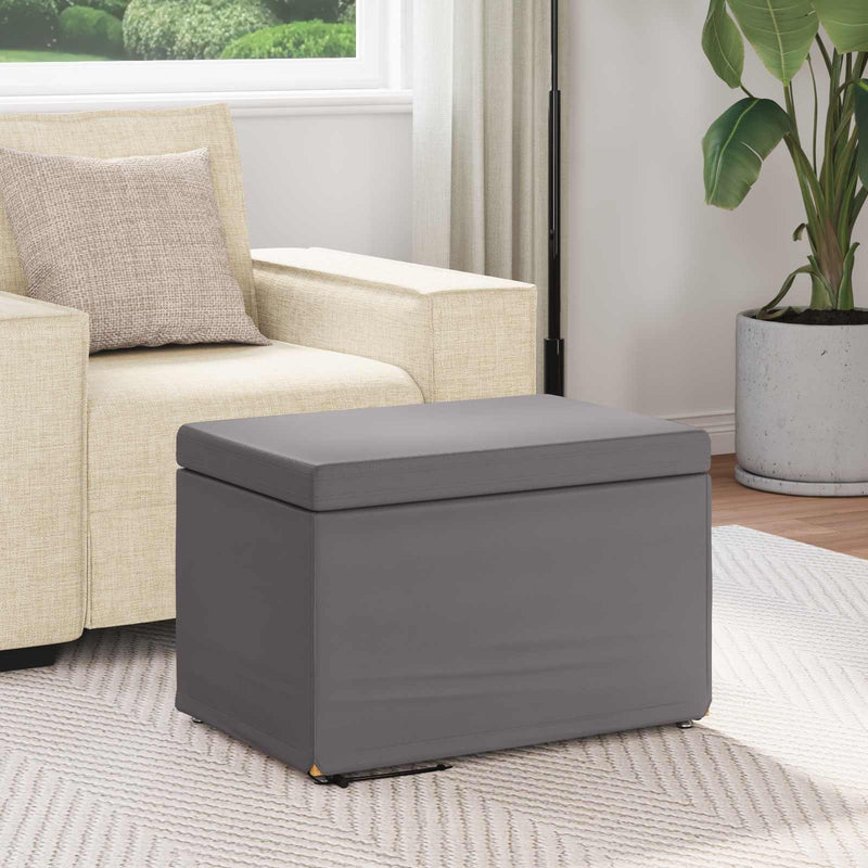 Taburet Gri 61 x 41 x 40 cm Piele ecologică și lemn stratificat