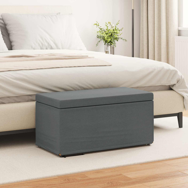 Taburet Gri închis 81 x 41 x 40 cm Stofă și lemn prelucrat