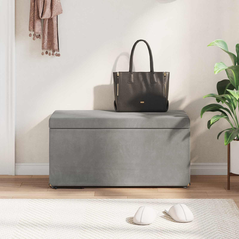 Taburet Gri deschis 81 x 41 x 40 cm Catifea și lemn stratificat